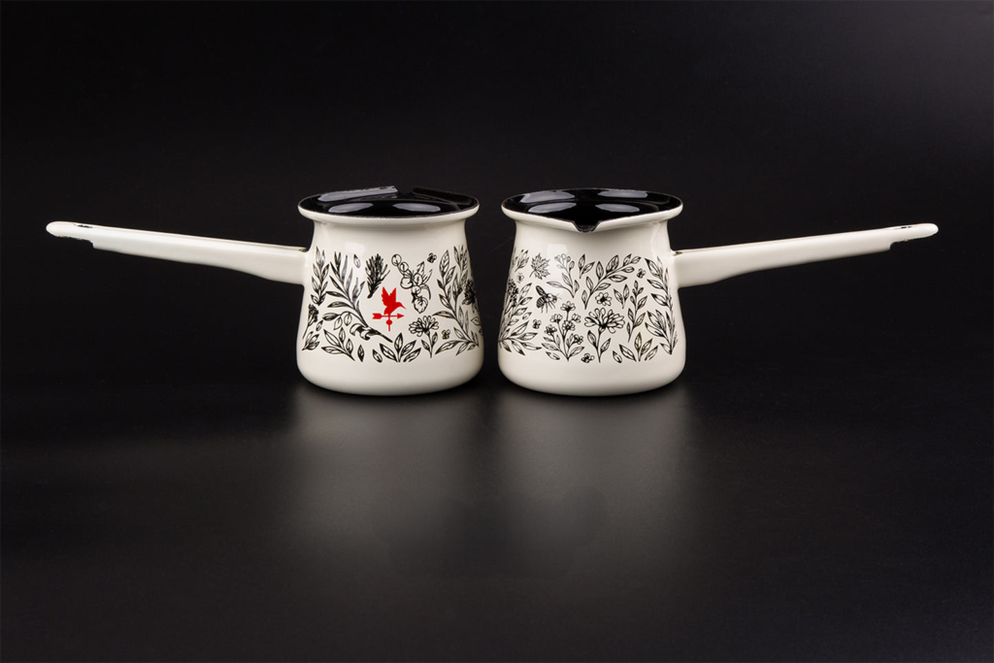 Enamel Steel Turkish Coffee Pot • Heritage Kiln-Fired Finish • Durable Ritual Brewer